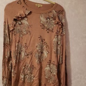 Democracy Mauve Pink Paisley Light Sweatshirt